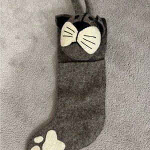 Gray Cat Stocking from Urban Barn Brand New with Tags